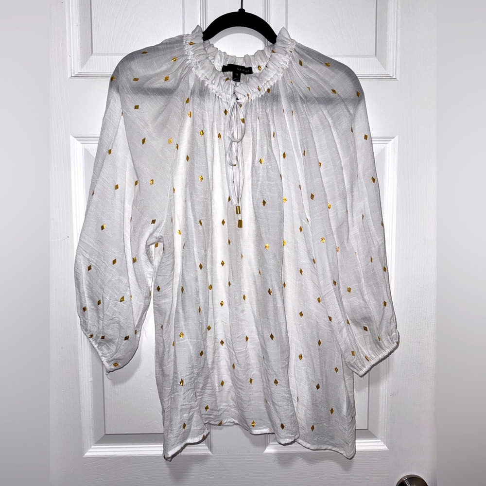 Women’s White Lightweight Ruched Top 1X